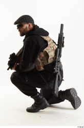 Whole Body Weapons-Rifle Man Pose with machine rifle White Army Athletic Bearded Studio photo references